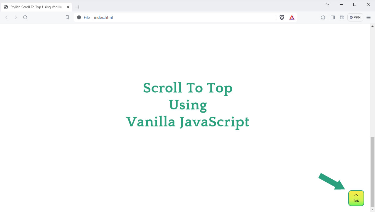 Scroll To Top Vanilla JavaScript